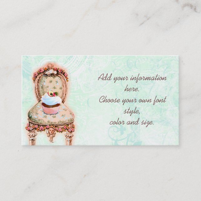 Rosa Cupaka och Rosor Business Profile Card Visitkort (Framsida)