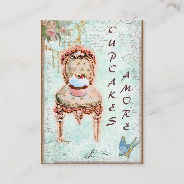 Rosa Cupaka & Rosor Affärskort Visitkort (Framsida)