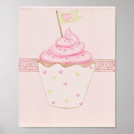 Rosa Cupcake 8 x 10 Tryck