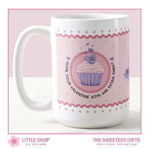 Rosa Cupcake Anpassningsbar Alla Hjärtans Dag Kaffemugg