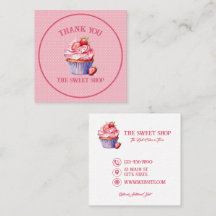 Rosa Cupcake Bageri Visitenkort | Redigerbar Text