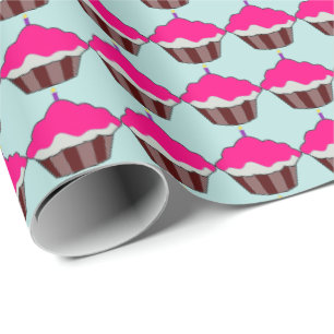 ROSA CUPCAKE BIRTHDAY WRAPPP PAPPER PRESENTPAPPER