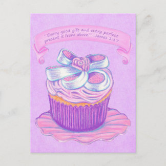 Rosa Cupcake~Bra Gåva Skrift Korthållare Vykort