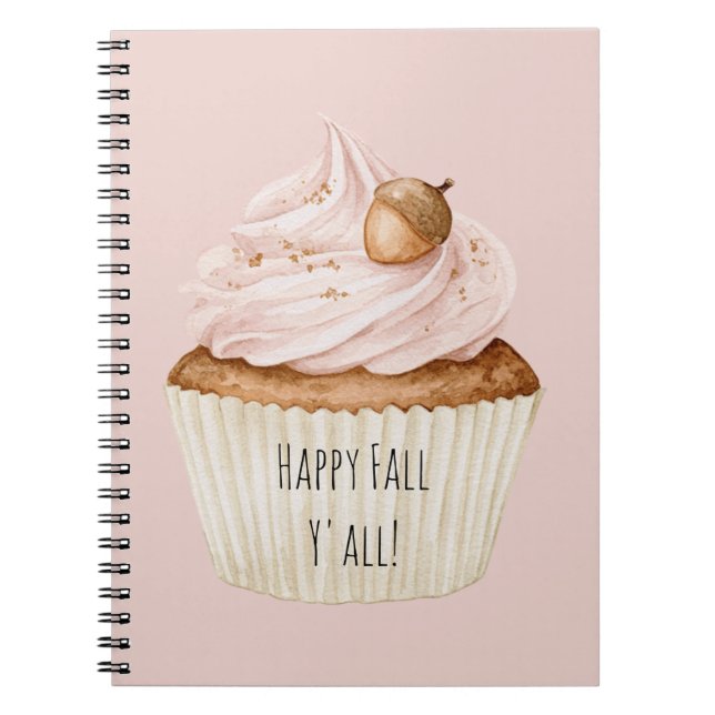 Rosa Cupcake Ekollon  Anteckningsbok (Framsidan)