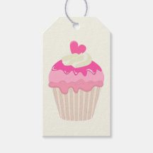 Rosa Cupcake Generisk Presentkortsetikett