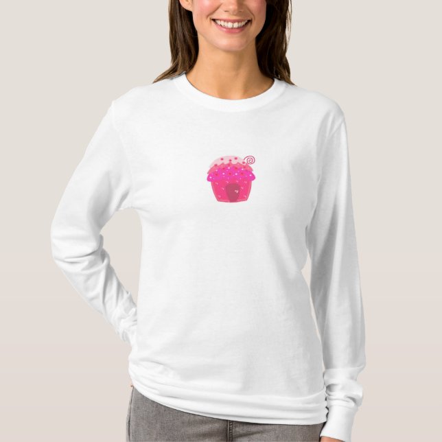Rosa Cupcake-hus Tee (Framsida)