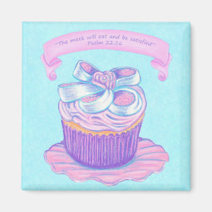 Rosa CupCake Scripture Magnet