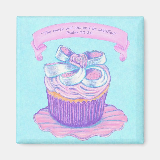 Rosa CupCake Scripture Magnet (Framsidan)