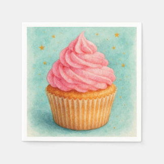 Rosa Cupcake Servetter. Pappersservett