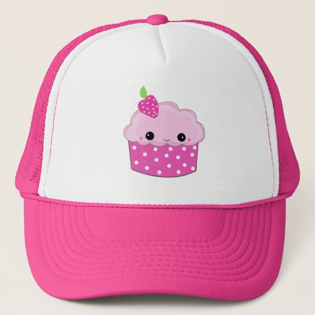 Rosa Cupcake Truckerkeps (Framsida)