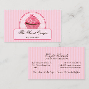 Rosa Cupcake Visitkort