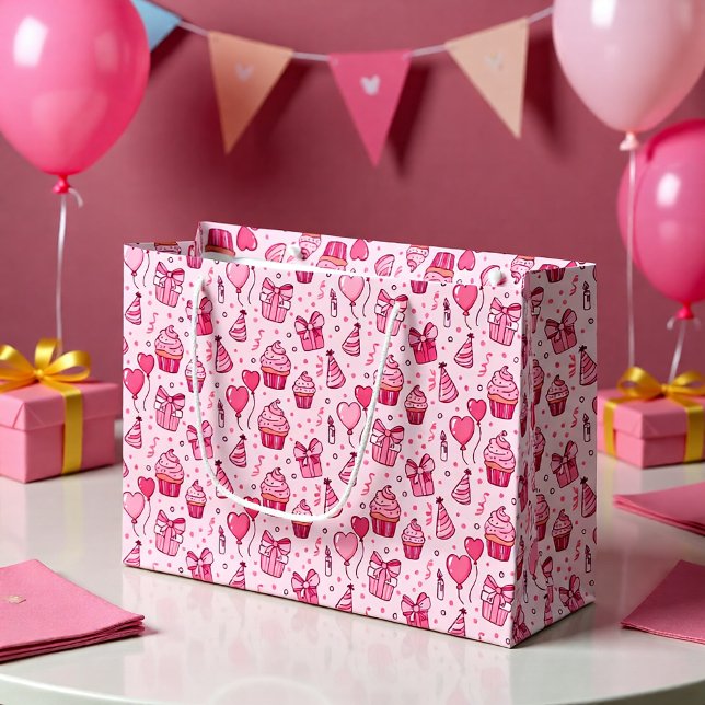 Rosa Cupcakes Födelsedagspresentpåse (Skapare uppladdad)