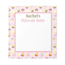 Rosa Cupcakes Mitzvah-anteckningar Flickor Notepad Anteckningsblock