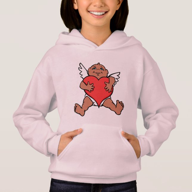 Rosa Cupid Sweatshirt Tröja (Framsida)