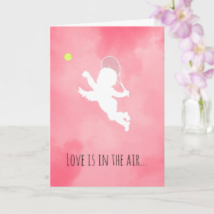 Rosa Cupid Tennisspelare Alla hjärtans dag Kort