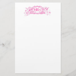 Rosa Cupids och Monogram Brevpapper