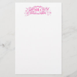 Rosa Cupids och Monogram Brevpapper