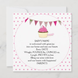 Rosa Cupkaka Baby meddelande