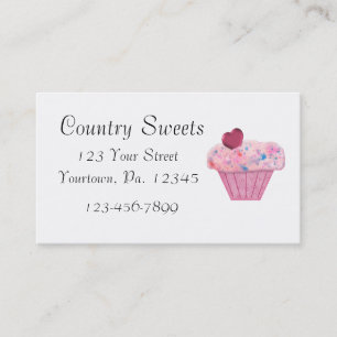 Rosa Cupkaka Bakery Affärskort Visitkort
