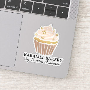 Rosa Cupkaka Bakery Business Clicker-etikett Klistermärken