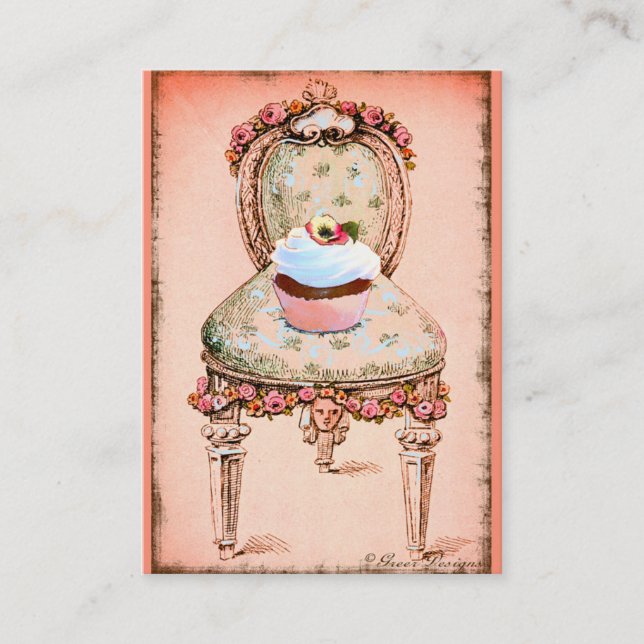 Rosa Cupkaka Bakery Business Profile Card Visitkort (Framsida)