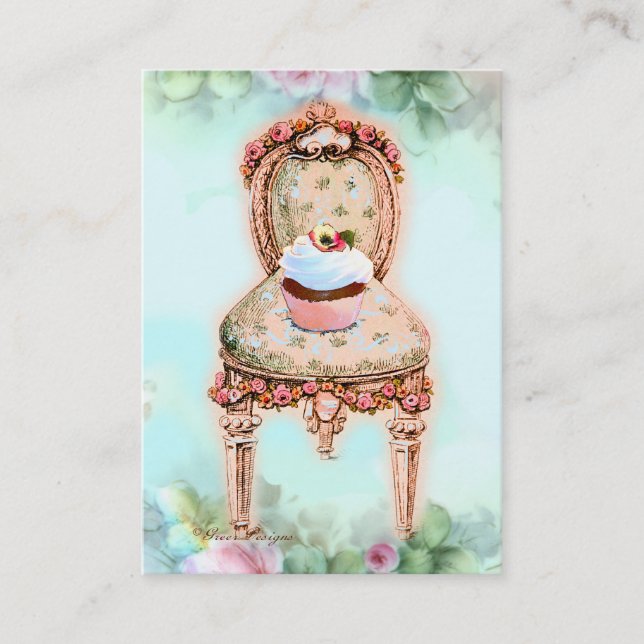 Rosa Cupkaka Bakery Business Profile Card Visitkort (Framsida)