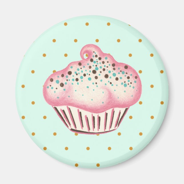 Rosa Cupkaka Bakery Kitchen Magnet (Framsidan)