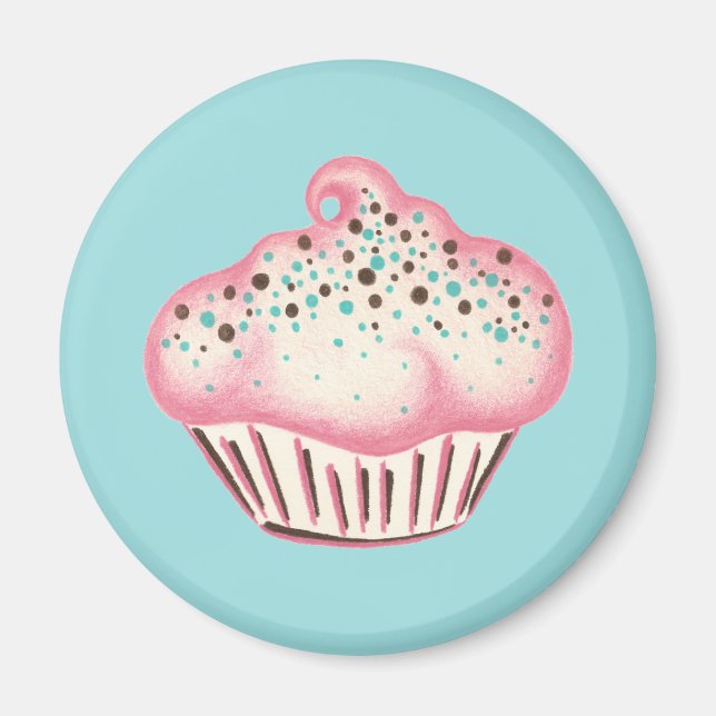 Rosa Cupkaka Bakery Kitchen Magnet (Framsidan)