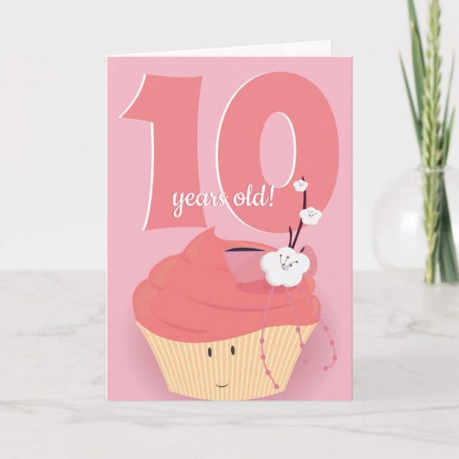 Rosa Cupkaka Birthday | Födelsedagskort Kort (Framsida)