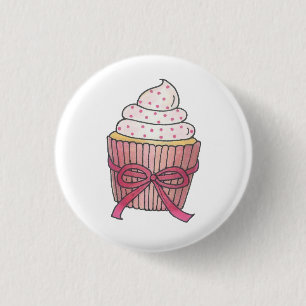 Rosa Cupkaka Bow Sprinkles Bröllop Möhippa Knapp
