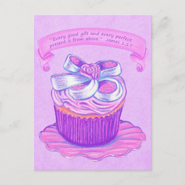 Rosa Cupkaka~Bra Gift Scripture vykort (Framsida)