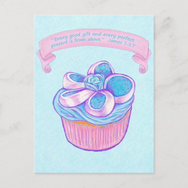 Rosa Cupkaka~Bra Gift Scripture vykort (Framsida)