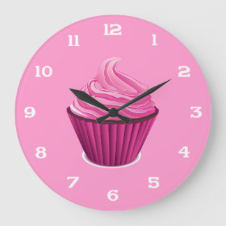 Rosa Cupkaka Clock Stor Klocka