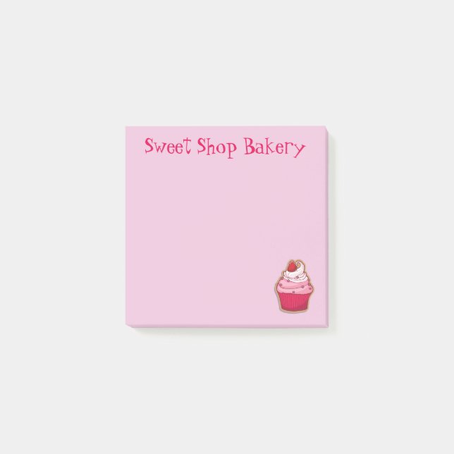 Rosa Cupkaka Dessert Post-it® Notes Post-it Block (Framsida)