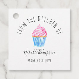 Rosa Cupkaka från köket i Baking Homemade Gåvor Etiketter