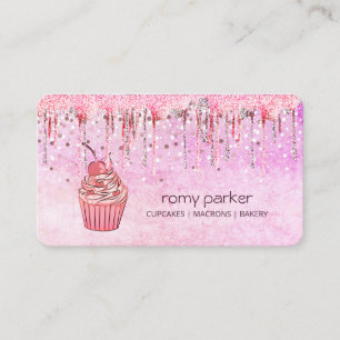 Rosa Cupkaka Home Bakery Pastry Plockning Visitkort