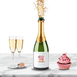 Rosa-cupkaka med Chocolate Baby Shower-Tack