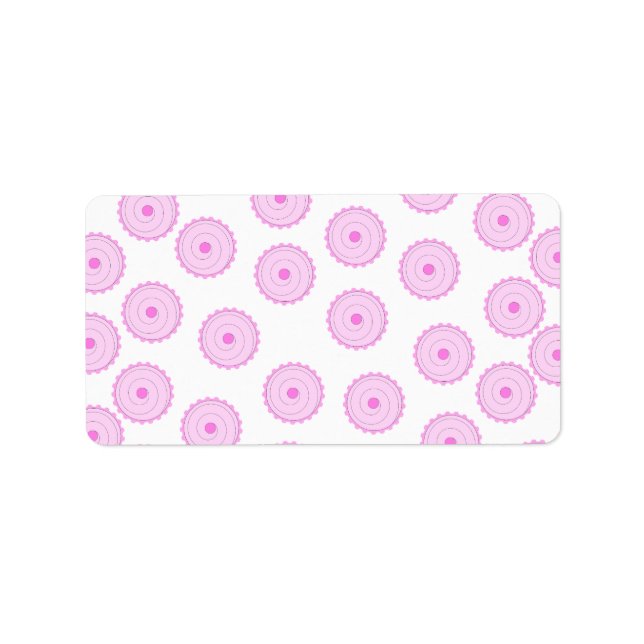 Rosa Cupkaka Mönster. Adressetikett (Framsidan)