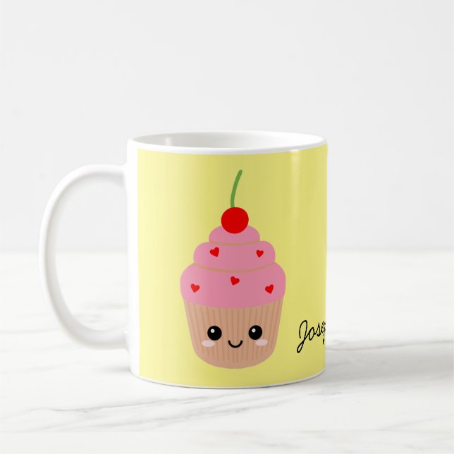 Rosa Cupkaka Mugg, Cute Personlig Kopp, Söt Kaffemugg (Vänster)