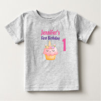 Rosa Cupkaka Unicorn med Ro födelsedag