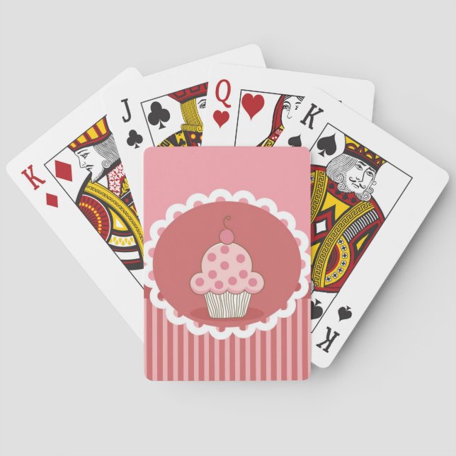 Rosa Cupkakadesign Casinokort (Baksidan)