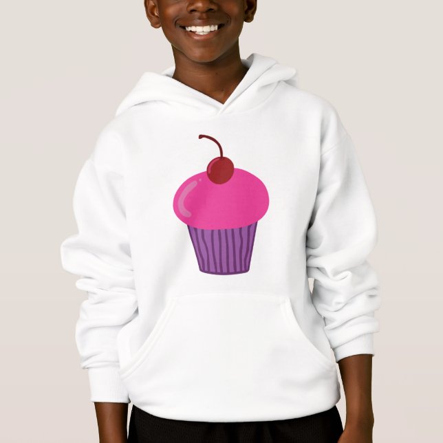 Rosa Cuptårta Hooded Sweatshirt Tee Shirt (Framsida)