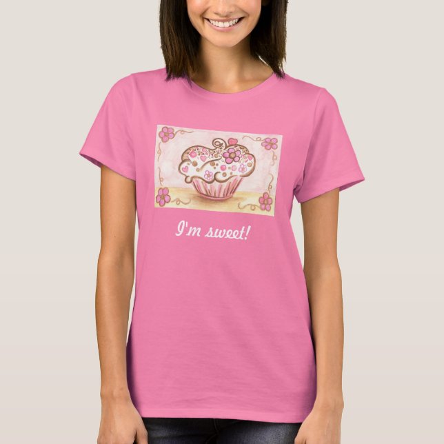 Rosa Cuptårta Shirt Tee Shirt (Framsida)