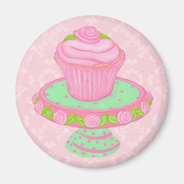 Rosa Cuptårtstativ Magnet (Framsidan)