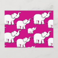 Rosa Cute Animal Mönster Tecknad Elephant Mönster