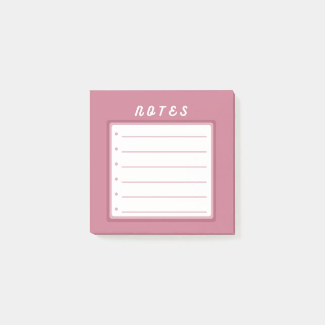 Rosa Cute-anteckningar Post-it Block (Framsida)