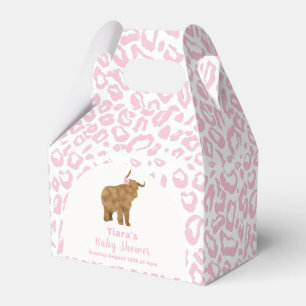 Rosa Cute Boho Heliga Cow Blommigt Girl Baby Showe Presentaskar