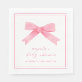 Rosa Cute Bow Girl Baby Shower Pappersservett