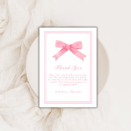Rosa Cute Bow Girl Baby Shower Tack Kort