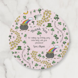 Rosa, Cute & Curvy St. Patrick Day Tack Gåvor Etiketter